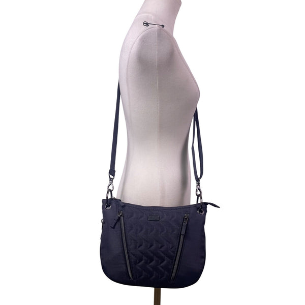 Lug Women’s Gray Quilted Nylon Adjustable Strap Durable Swivel Crossbody Bag
