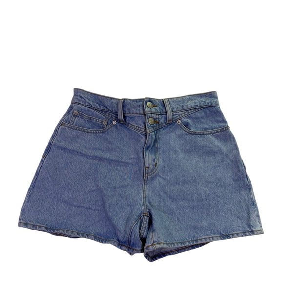 Madewell Womens Blue Denim High-Rise Button-Fly Shorts Size 27