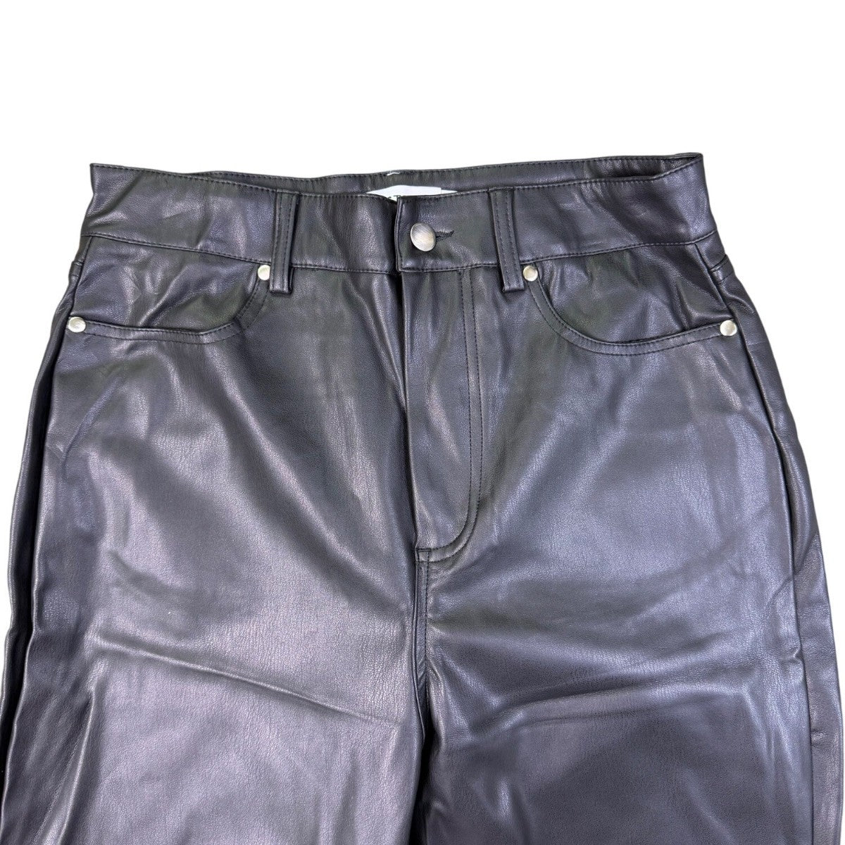 Justfab Womens Black Faux Leather Pants Size M