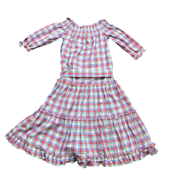Kate Spade Colorful Checkered Maxi Dress With Ruffled Hem Multicolor Sz XS
