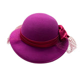 Michael Howard Womens Pink Wool Hat With Satin Ribbon & Veil Vintage Style USA
