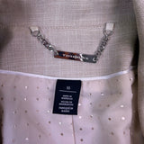 White House Black Market Womens Beige Linen Blend Blazer Jacket Size 10