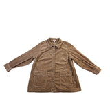 Appleseeds Womens Tan Corduroy Button-Up Jacket Two Pockets Relaxed Fit Size 1X