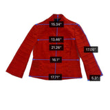 Carlisle Womens Red Textured Blazer Jacket Elegant Long Sleeve Lightweight Sz 6