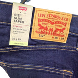 Levis 512 Slim Taper Mens Jeans Dark Wash Stretch Denim With Tags Sz 36x29