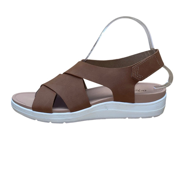 Dr. Scholls Women’s Brown Crisscross Strap Time Off Sea Sandals Size 8.5M