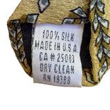 Disney Mens Gold 100% Silk Tie With Mickey Mouse Design Pattern