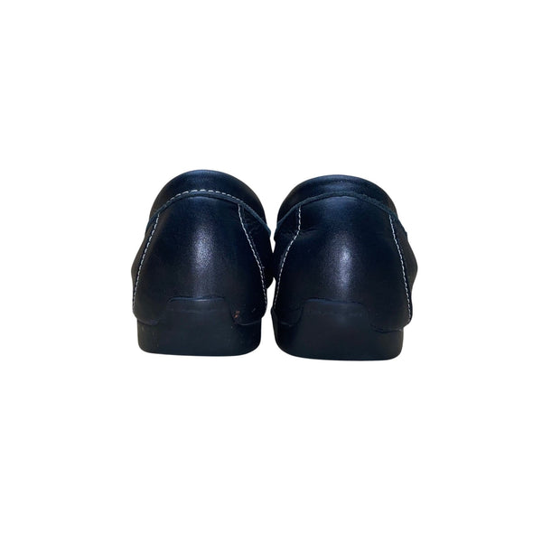 Munro American Women’s Black Leather Horse Bit Accent Loafers Size 6W