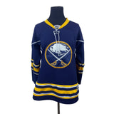 Reebok Buffalo Sabres Youth Boy's Navy Blue and Yellow NHL Jersey Sz L-XL