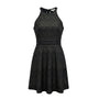 Parker Womens Black  Chevron Fit & Flare Sleeveless Dress Size S