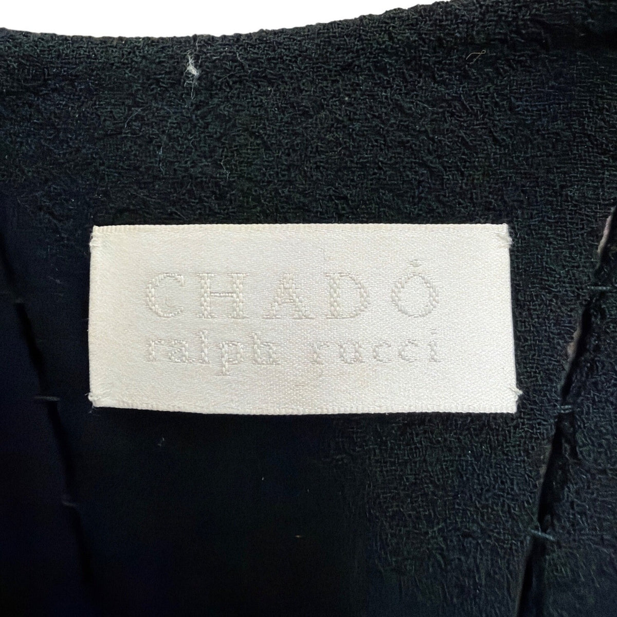 Chado Ralph Rucci Black Short Cropped Bolero Jacket Women Open Front