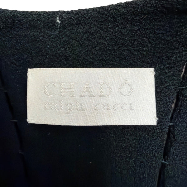 Chado Ralph Rucci Black Short Cropped Bolero Jacket Women Open Front