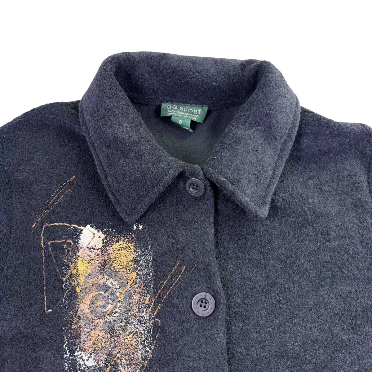 G.G. Sport Womens Black  Jacket Small Abstract Front Pockets Size S