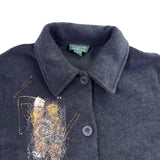G.G. Sport Womens Black  Jacket Small Abstract Front Pockets Size S