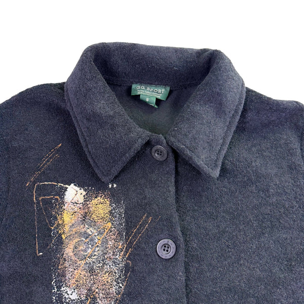 G.G. Sport Womens Black  Jacket Small Abstract Front Pockets Size S