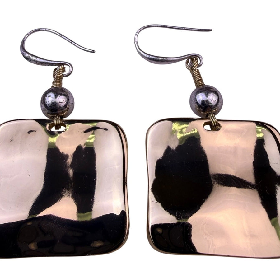 Robert Lee Morris RLM Soho Womens Gold Tone Hammered Square Dangle Earrings