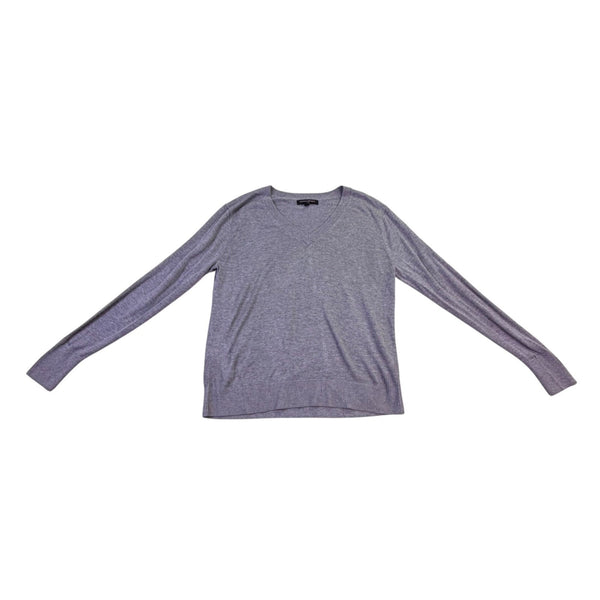 Banana Republic Women Gray V-Neck Sweater Classic Knit Pullover Size S