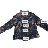 Chicos Womens Black & Brown 100% Silk Button-Up Floral Blouse Shirt Size 3
