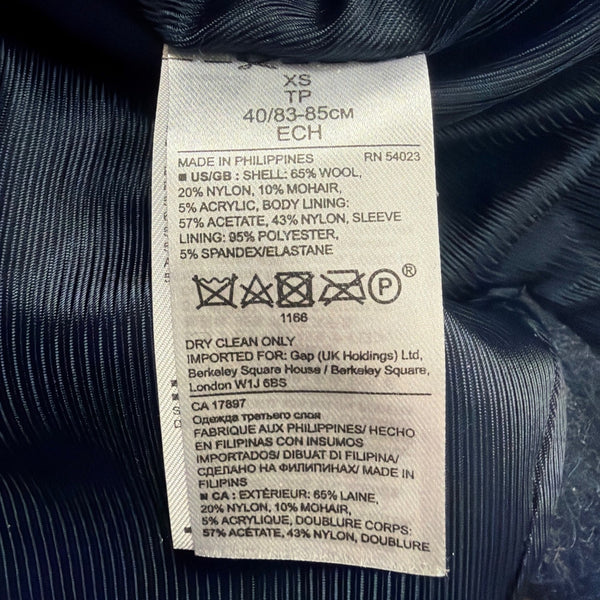 Banana Republic Womens Blue Wool Blend Ombre Coat Stylish Outerwear Size XS