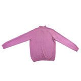 Karen Scott Women’s Pink Cable Knit Sweater Pearl Button Mock Neck Size L