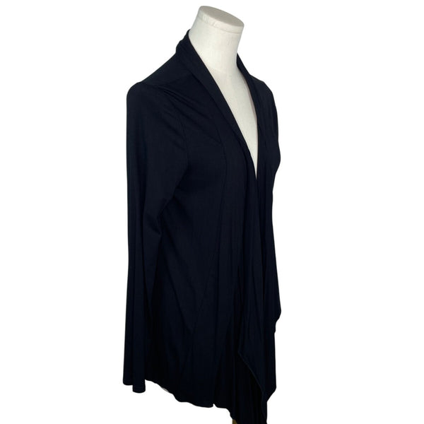 Urban Coco Womens Draped Open Front Cardigan Jacket Black Long Sleeve Sz M- New