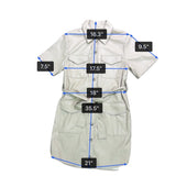 House Of Harlow 1960 Beige Faux Leather Short Sleeve Button-Down Mini Dress Sz S