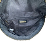 Shiraleah Womens Black Faux Leather Whipstitch Crescent Adjustable Crossbody Bag