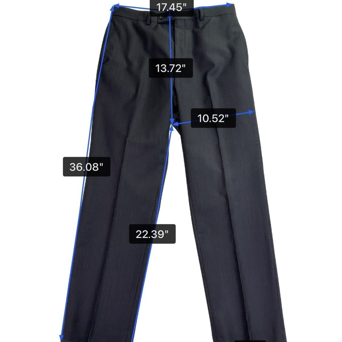 Mens Black Two-Piece Suit Dress Jacket & Pants Slim Fit Size 36