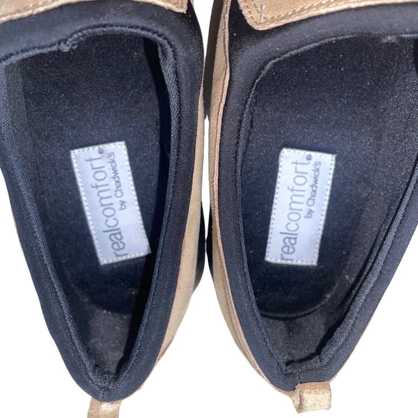 RealComfort By Chadwicks Women’s Light Brown Suede Slip-On Loafers Size 10M