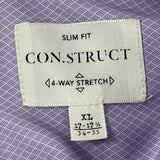 Con.Struct Mens Lavender Button-Up Long Sleeve Shirt Diamond Pattern Size XL