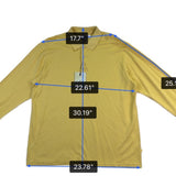 Tommy Bahama Mens Yellow Silk & Cotton Long Sleeve Polo Shirt Comfortable Sz XL