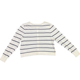 Ava & Viv Womens White Striped & Lightweight Button Front Cardigan Size 1X