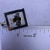 Silver Tone & Gold Tone Womens Bumble Bee Pendant & Earrings Set Signed Bst