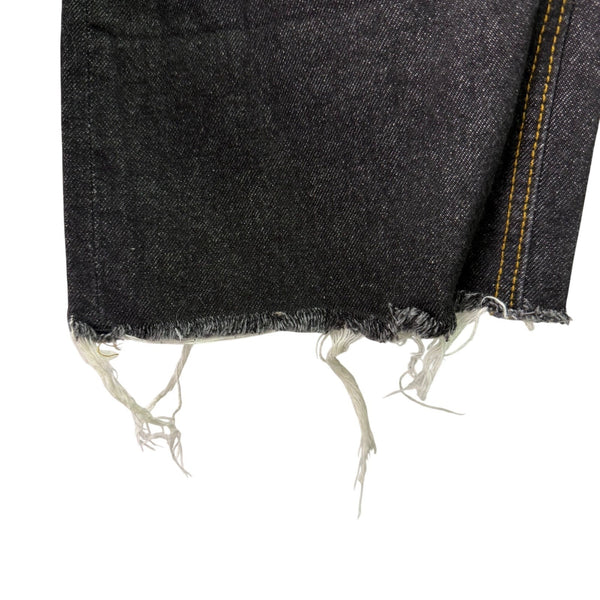 Street Market Womens Black Cotton Straight-Leg Distressed Hem Jeans Size 4