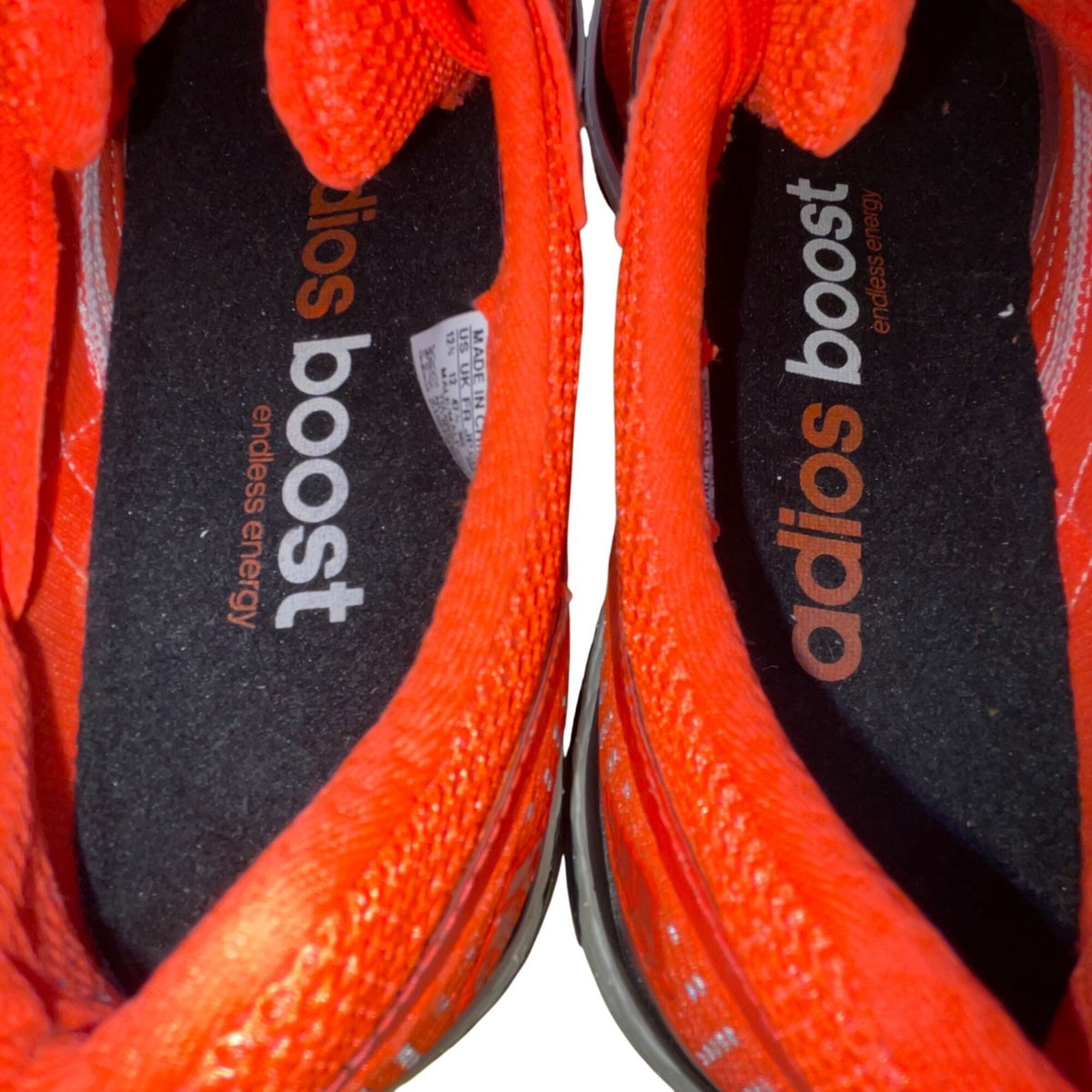 Adidas Men’s Solar Red Mesh Adios Boost Endless Energy Running Shoes Size 12.5