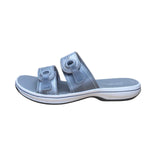 Clarks Women’s Silver Cushion Soft Cloudsteppers Breeze Maye Sandals Size 7