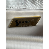 Vintage Sharif Women's White Crock Skin Leather Crossbody Bag Sz S