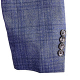 Jos. A. Bank Mens Blue Wool Plaid Suit Jacket Reserve Collection Size 43R