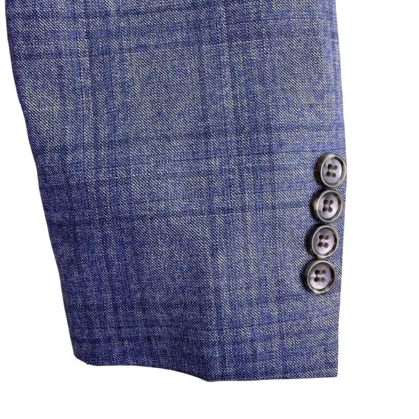 Jos. A. Bank Mens Blue Wool Plaid Suit Jacket Reserve Collection Size 43R