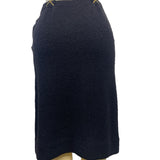 Vintage Black Bouclé Skirt Suit With Gold Button Details