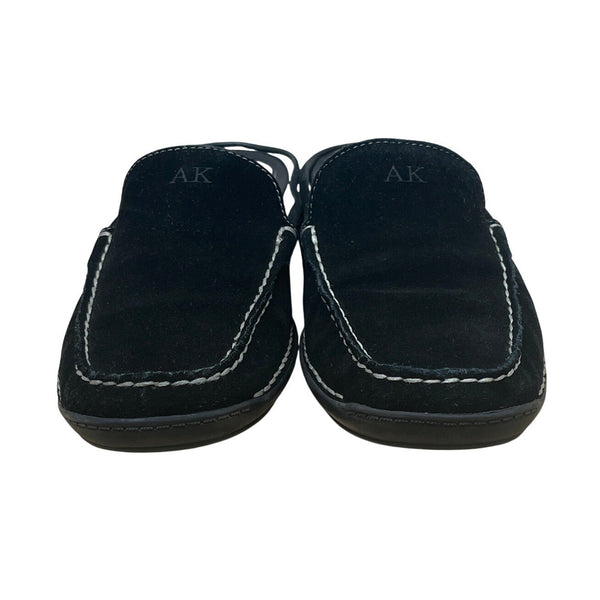 Anne Klein Women's Black Suede Leather  Slip-On Maarthus Mules Size 9M