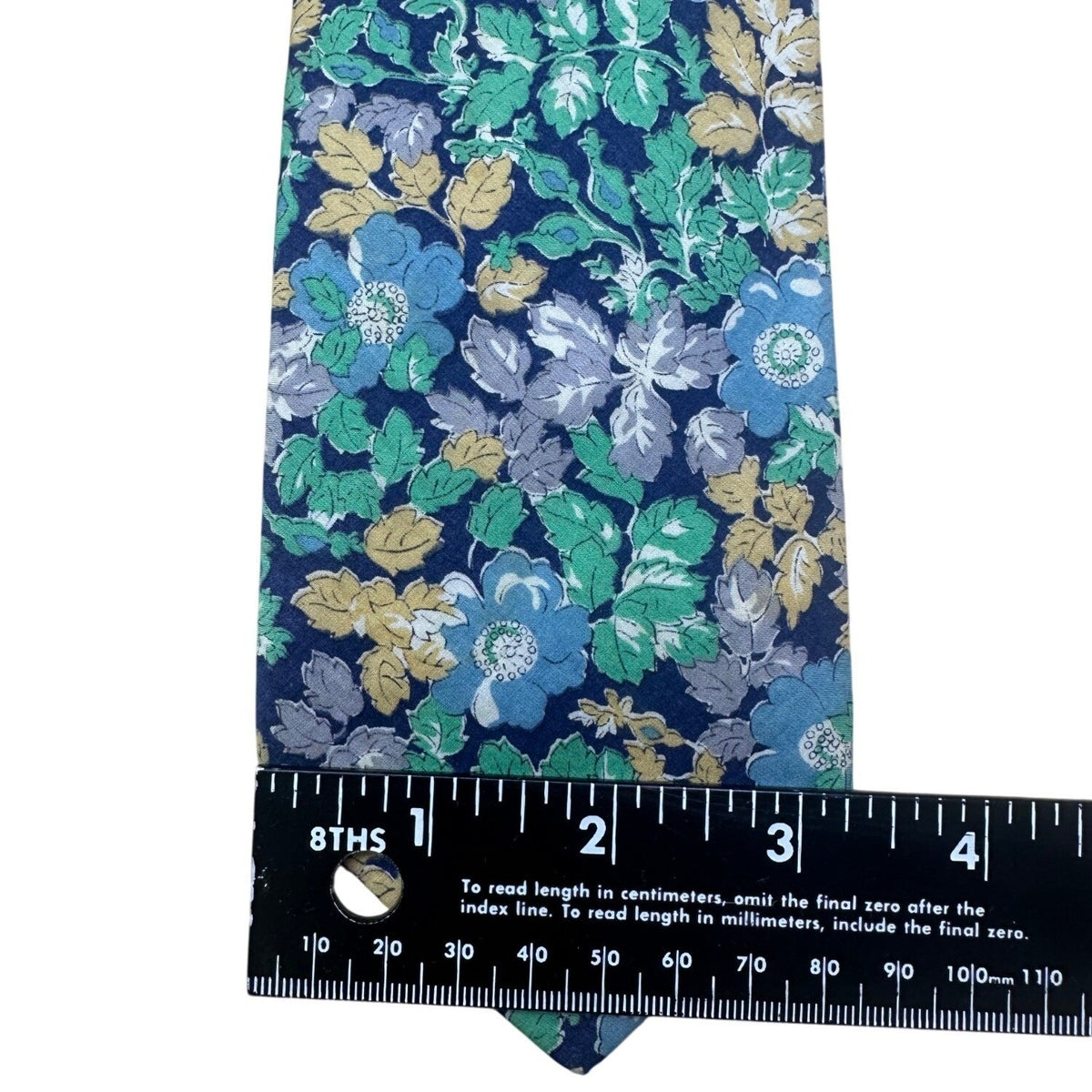 Liberty Mens Blue Floral 100% Cotton Neck Tie Adjustable Made In USA
