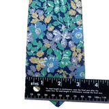 Liberty Mens Blue Floral 100% Cotton Neck Tie Adjustable Made In USA