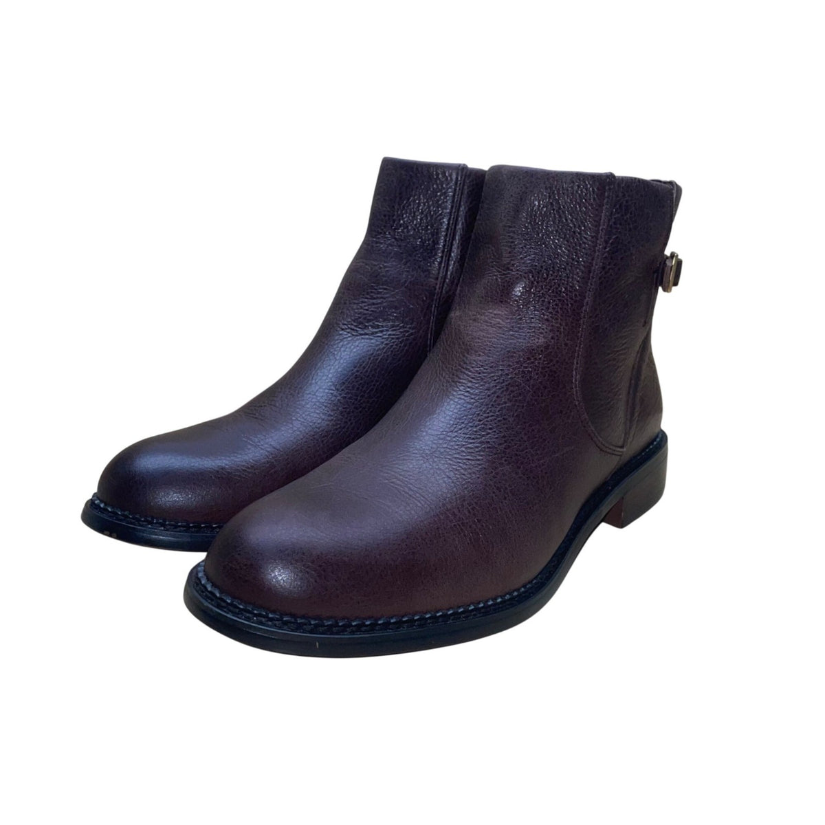 Franco Sarto Women’s Brown Leather Side Zipper Buckle Hansa Ankle Boot Size 8M