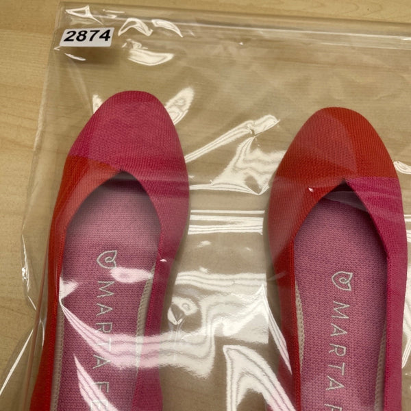 Rothy's x Marta Ferri Flame Azalea Color Block Knitted Ballet Flats Size 7.5