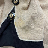 St. John Women's Beige & Black Knit Blazer Jacket Button Front Size 4