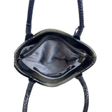 Elliot Lucca Women’s Black Shoulder Bag Braided Handles Magnetic Closure Sz M