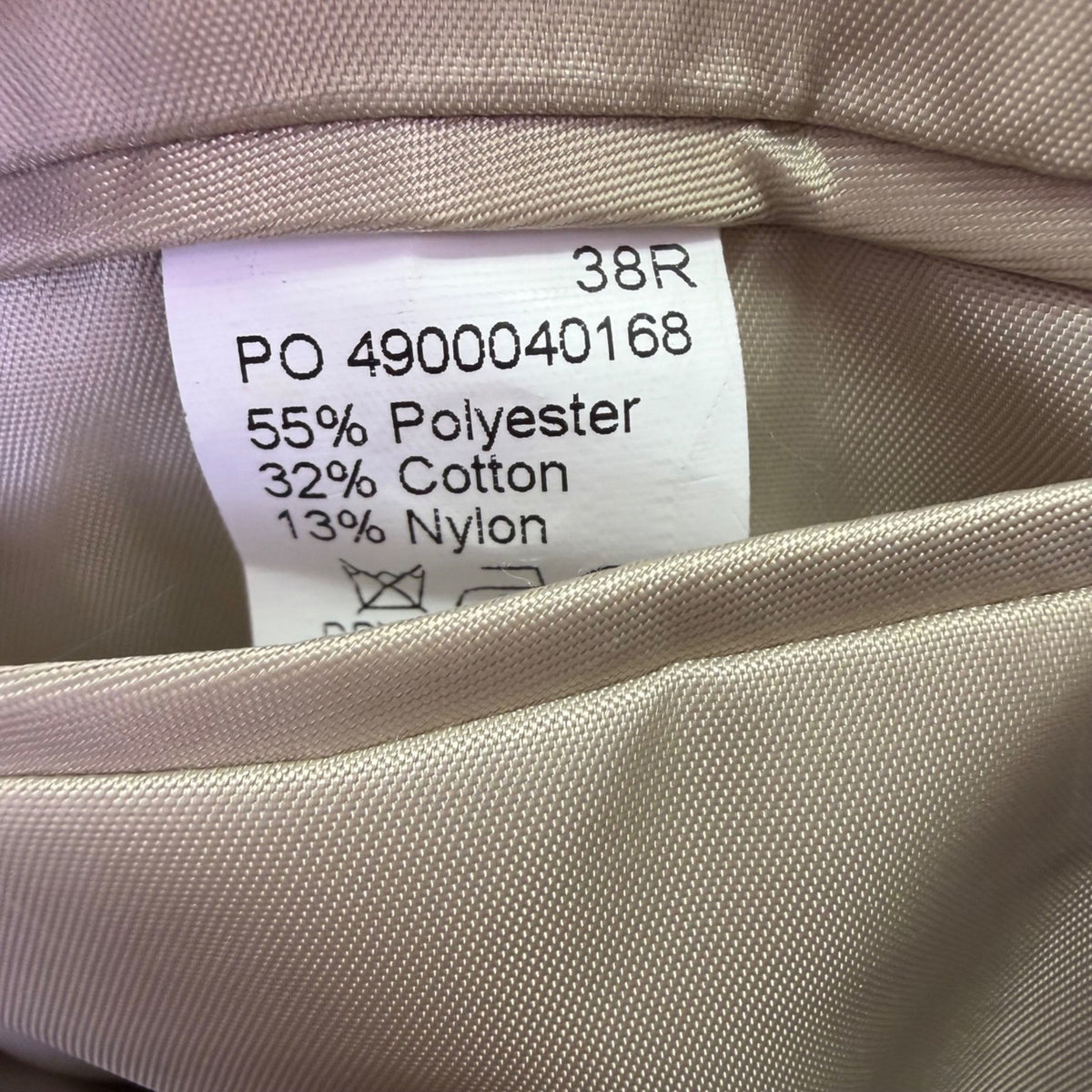 Calvin Klein Mens Beige Suit Jacket Blazer Slim Fit Classic Size 38R