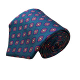 Claybrooke Mens Teal Multicolor Silk Patterned Tie