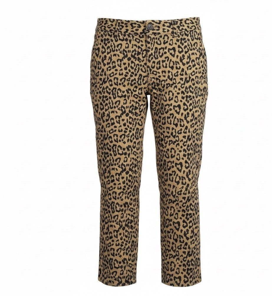 Banana Republic Womens Beige Animal Print Camden Pants Cotton Blend Size 10